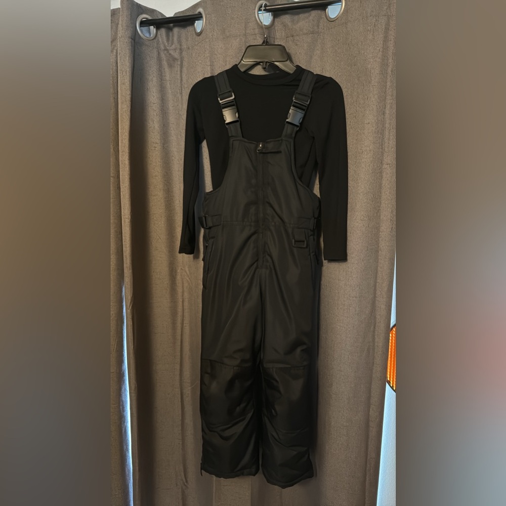 Kid’s Black Cherokee Snow Bibs with thermals